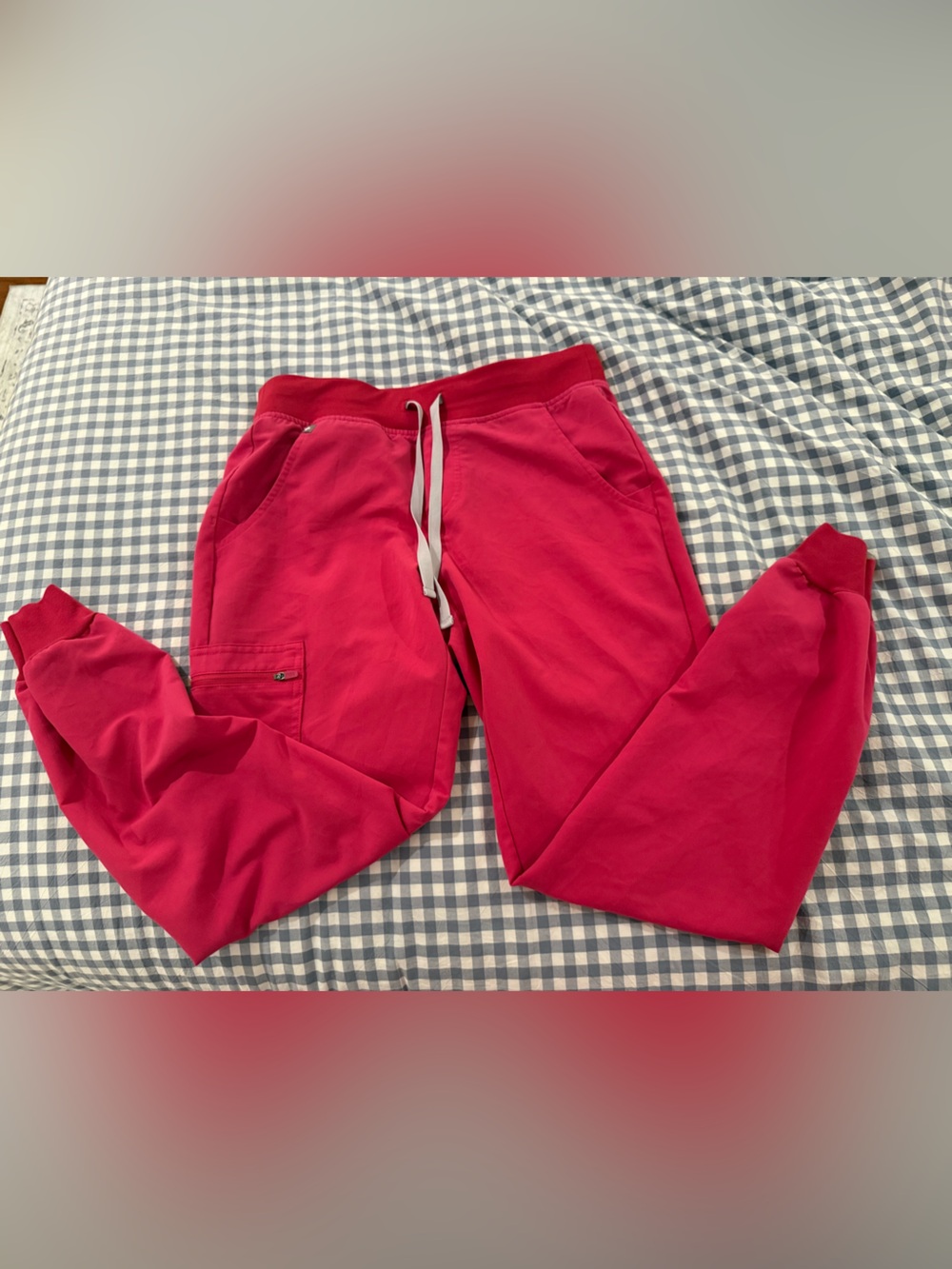 Figs Bright Pink Jogger Style Scrubs
